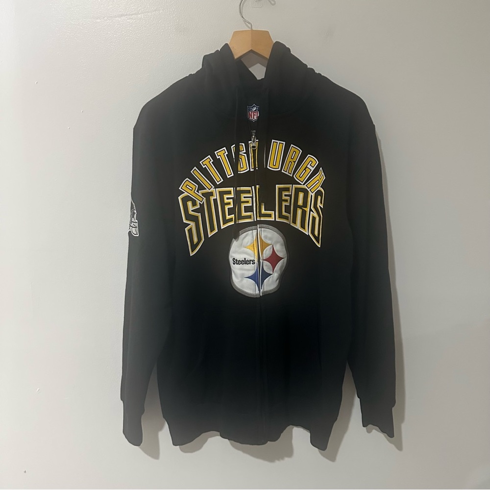 NFL Black and Gold Pittsburgh Steelers Zip-Up Hoodie